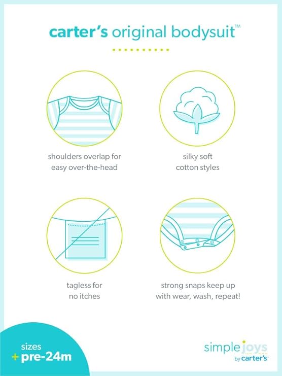 Pack de 4 bodies texturizados de manga larga para niña de Simple Joys by Carter's