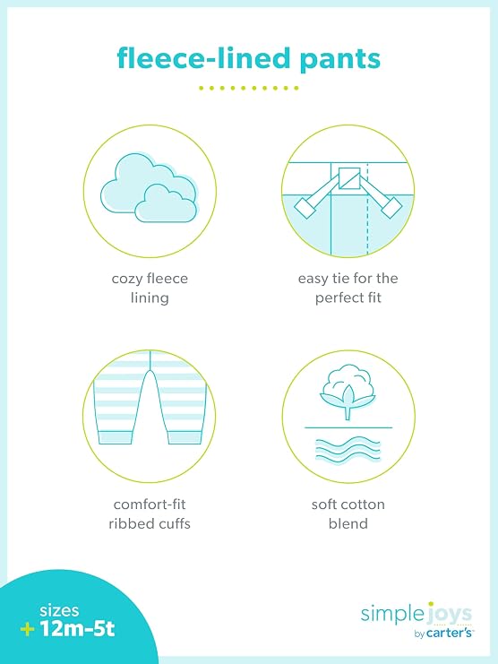 Pantalones de forro polar con tirador para niños, paquete de 2 - Simple Joys by Carter's