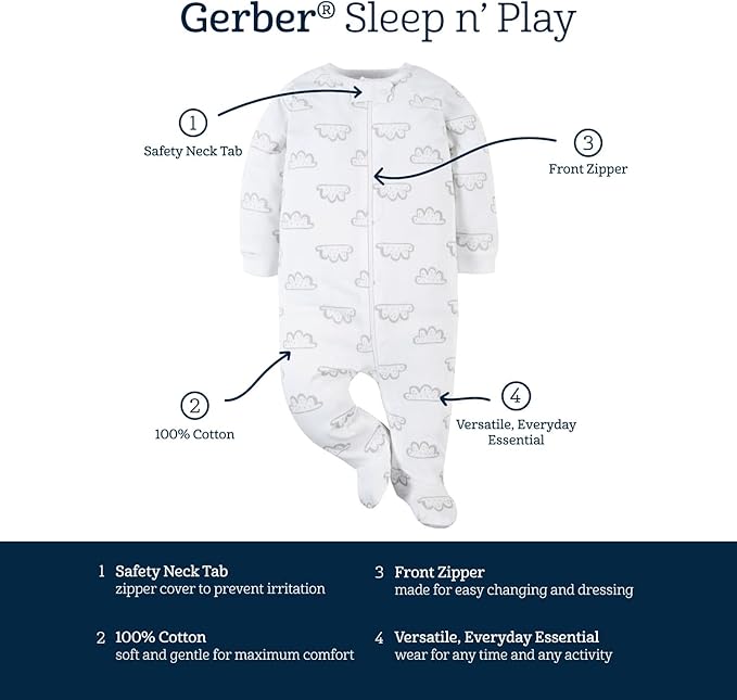 Set de 2 pijamas enterizas para bebé Gerber