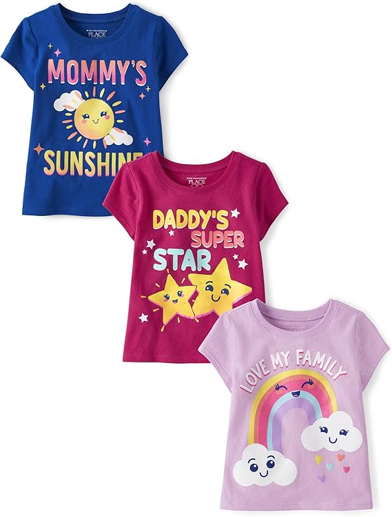 Camiseta de manga corta con estampado para niñas The Children's Place