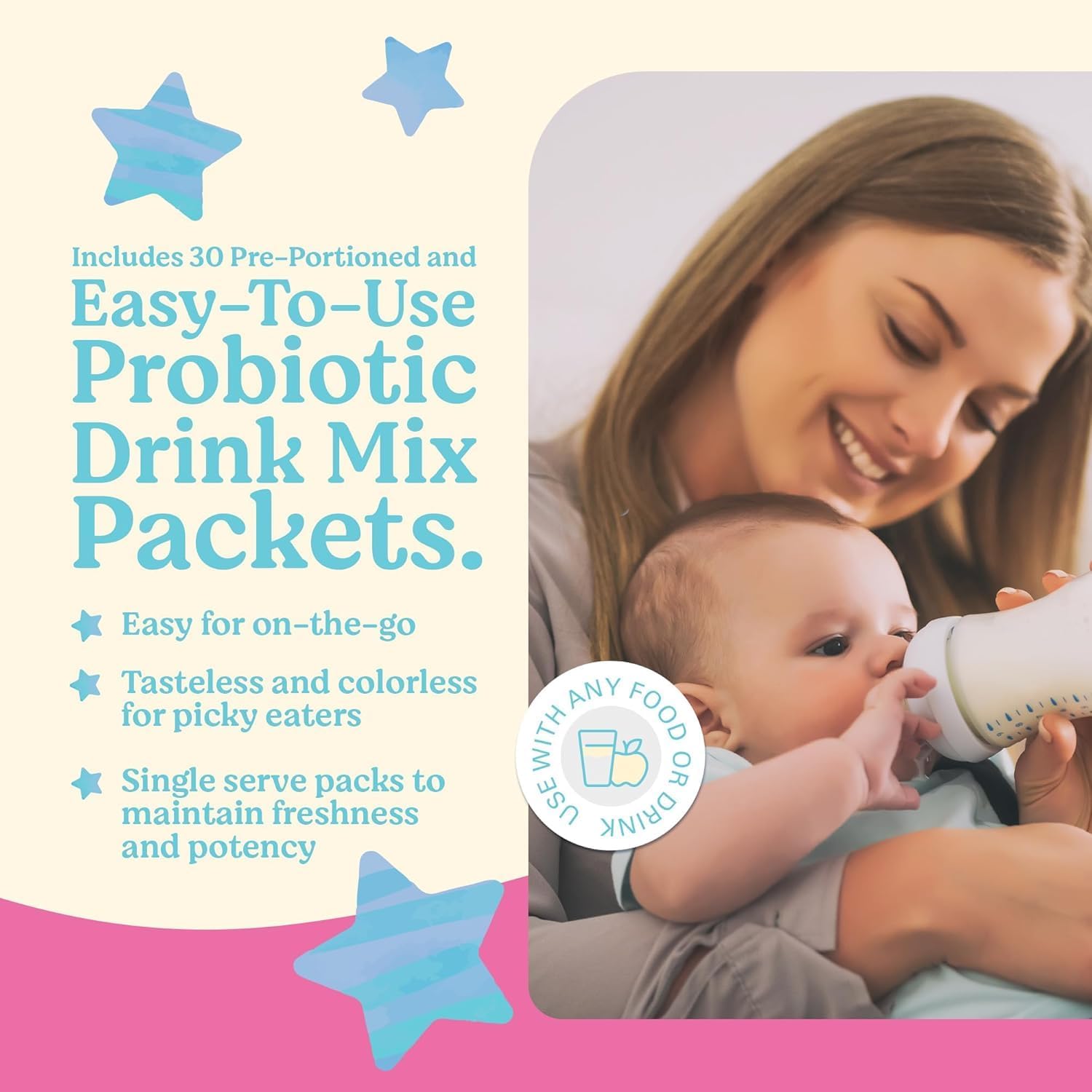 Probiótico Infantil Lovebug de 0 a 6 meses compatible con APLV- Probiótico orgánico USDA para bebés, ayudan a aliviar los gases, cólicos, reflujo, diarrea y estreñimiento neonatal, sin alérgenos ni azúcar, 30 unidades.