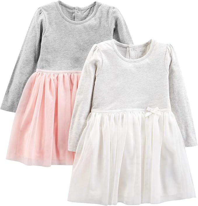 Conjunto de 2 vestidos de manga larga para niñas - Simple Joys by Carter's