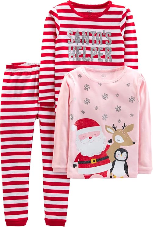 Conjunto de pijama de algodón ajustado de 3 piezas para bebé - Simple Joys by Carter's
