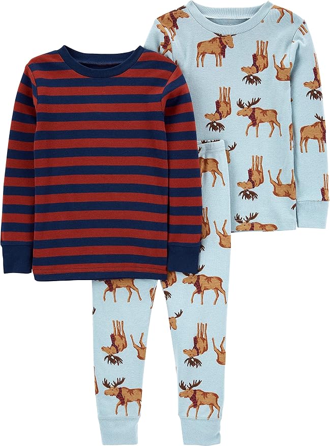 Conjunto de pijama de algodón ajustado de 3 piezas para bebé - Simple Joys by Carter's