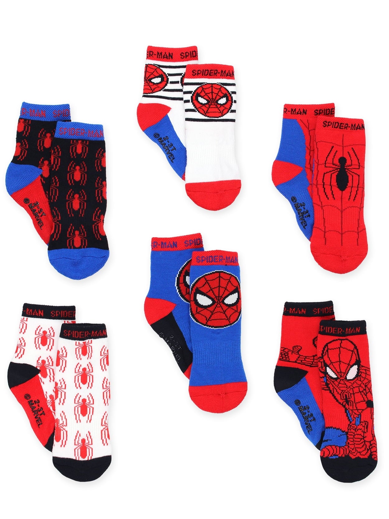Marvel Spiderman Grip Socks Toddler Boys Gripper