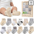 Calcetines de algodón orgánico con certificación GOT, 12 pares, de 6 a 12 meses