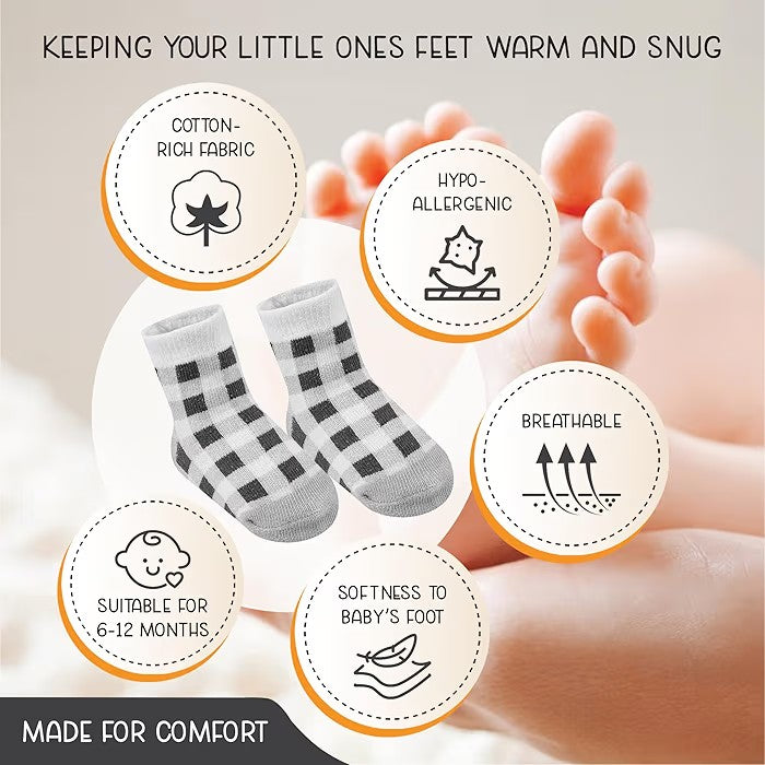 Calcetines de algodón orgánico con certificación GOT, 12 pares, de 6 a 12 meses