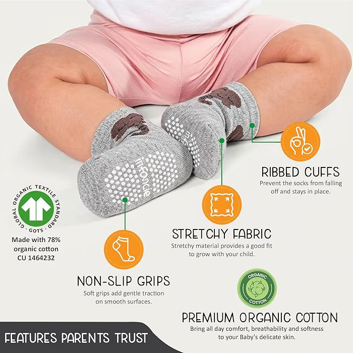 Calcetines de algodón orgánico con certificación GOT, 12 pares, de 6 a 12 meses