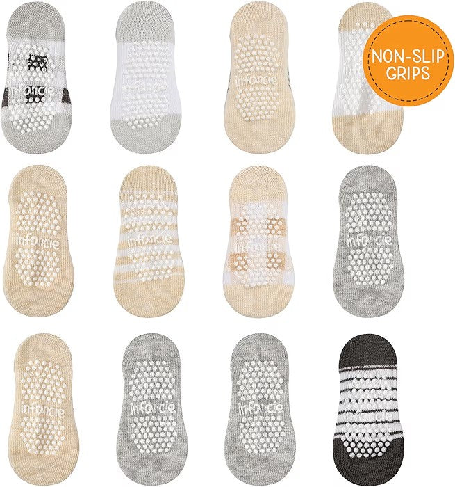 Calcetines de algodón orgánico con certificación GOT, 12 pares, de 6 a 12 meses