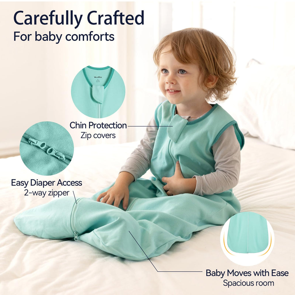 Saco de dormir para bebé de 6 a 12 meses, 100% algodón WarmWrap